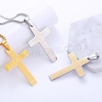 Stainless Steel Jewelry Necklace, 304 Stainless Steel, Cross, plated, Unisex Approx 60 cm 