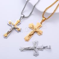 Stainless Steel Jewelry Necklace, 316L Stainless Steel, Cross, plated, Unisex Approx 60 cm 