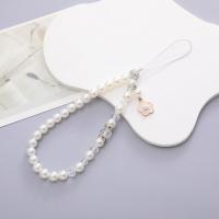 Plastic Pendant Mobile Phone Lanyard, Acrylic, with Plastic Pearl, fashion jewelry 