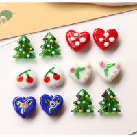 perles Lampwork de Noël, chalumeau, poli, Conception de Noël & DIY & styles différents pour le choix, plus de couleurs à choisir, Vendu par PC