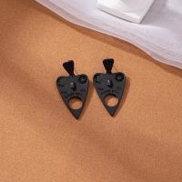 Zinc Alloy Drop Earring, plated, fashion jewelry & for woman & hollow, black 
