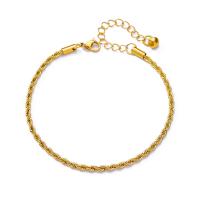 Stainless Steel Anklets Jewelry, 304 Stainless Steel, 18K gold plated, fashion jewelry & for woman, golden 