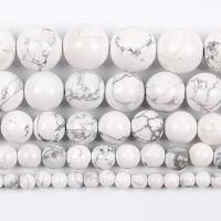 Single Gemstone Beads, Natural White Turquoise, Round, polished, DIY white Approx 38 cm 