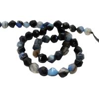Natural Dragon Veins Agate Beads, DIY & faceted, dark blue Approx 38 cm 