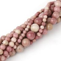 Rhodonit Perlen, rund, poliert, DIY & verschiedene Größen vorhanden, Rosa, Länge:ca. 38 cm, verkauft von Strang