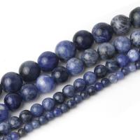 Perles en sodalite, Rond, poli, DIY & normes différentes pour le choix, bleu Environ 38 cm, Vendu par brin