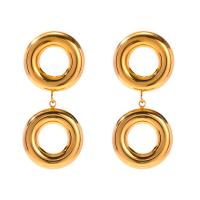 Stainless Steel Drop Earring, 304 Stainless Steel, Round, plated, fashion jewelry, golden 