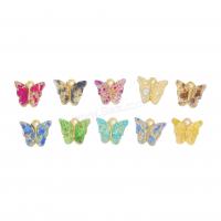 Zinc Alloy Enamel Pendants, Butterfly, plated, DIY Approx 