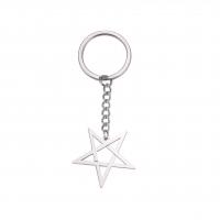 Stainless Steel Key Chain, 304 Stainless Steel, Star, plated, Unisex 