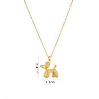 Cubic Zircon Micro Pave Brass Necklace, with 304 Stainless Steel, with 5CM extender chain, Dog, plated, micro pave cubic zirconia & for woman Approx 40 cm 
