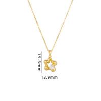 Cubic Zircon Micro Pave Brass Necklace, with 304 Stainless Steel, with 5CM extender chain, Star, plated, micro pave cubic zirconia & for woman Approx 40 cm 
