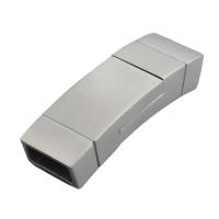 Rechteck Edelstahl Magnetverschluss, 304 Edelstahl, DIY, originale Farbe, 33.5x10mm, Bohrung:ca. 8x4mm, verkauft von PC