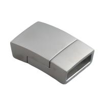 Cierre magnético de acero inoxidable rectangular, acero inoxidable 304, Bricolaje, color original, 20x12mm, agujero:aproximado 10x3.5mm, Vendido por UD