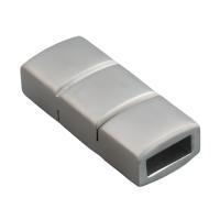 Rechteck Edelstahl Magnetverschluss, 304 Edelstahl, DIY, originale Farbe, 21.5x9mm, Bohrung:ca. 6.5x2.5mm, verkauft von PC