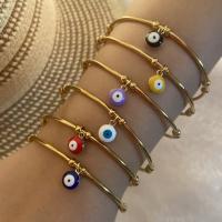 Evil Eye Jewelry Bracelet, 304 Stainless Steel, fashion jewelry & for woman & enamel Inner Approx 