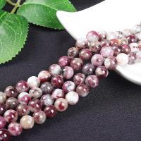Natural Tourmaline Beads, Plum Blossom Tourmaline, Round, polished, DIY mixed colors 