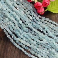 Aquamarin Perlen, Klumpen, poliert, DIY & verschiedene Größen vorhanden, seeblau, Länge:ca. 40 cm, verkauft von Strang
