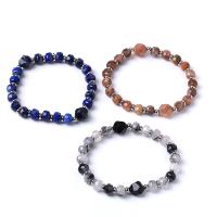 Gemstone Bracelets, Natural Stone, with 304 Stainless Steel, fashion jewelry & for woman & faceted Approx 18 cm 