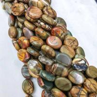 Mixed Gemstone Beads, Red Pine, Flat Oval, polished, DIY, mixed colors Approx 38 cm 