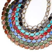 Perles de verre translucide, avec laiton, Placage de couleur d'or, DIY, plus de couleurs à choisir Environ Vendu par brin