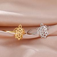 Titanium Steel Finger Ring, Turtle, Vacuum Ion Plating, fashion jewelry & Unisex & hollow ring width 13.2mm [