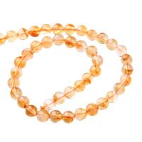 Natural Citrine Beads, Round, DIY yellow Approx 38 cm 