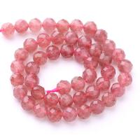 Gemischte Farbe Quarz Perlen, Strawberry Quartz, DIY & verschiedene Größen vorhanden & facettierte, Rosa, Länge:ca. 38 cm, verkauft von Strang
