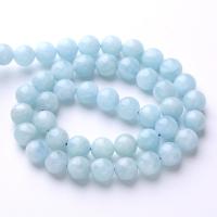 Aquamarin Perlen, rund, DIY & verschiedene Größen vorhanden, hellblau, Länge:ca. 38 cm, verkauft von Strang