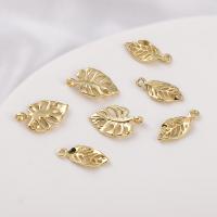 Brass Leaf Pendants, plated, DIY golden 