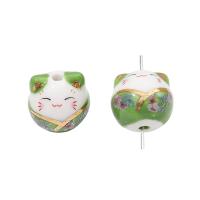 Hand Drawing Porcelain Beads, Cat, DIY Approx 2mm 