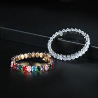 Bracelet en laiton, bijoux de mode & pavé de micro zircon & pour femme, plus de couleurs à choisir Environ 20.3 cm, Vendu par PC