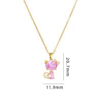 Cubic Zircon Micro Pave Brass Necklace, with 304 Stainless Steel, with 5CM extender chain, plated, micro pave cubic zirconia & for woman Approx 45 cm 