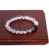 Quartz Bracelets, Grey Agate, with Clear Quartz, fashion jewelry & Unisex, Chain cm 