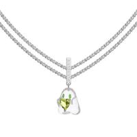 Collar de aleación de cinc con diamantes de imitación, aleación de zinc, Joyería & para mujer, plateado, longitud:aproximado 45 cm, Vendido por UD