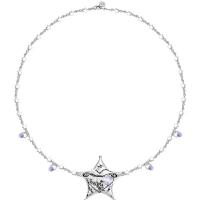 Zinc Alloy Necklace, silver color plated, fashion jewelry & for woman Approx 45 cm 