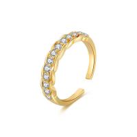 Befestigter Zirkonia Messingring Fingerring, Messing, vergoldet, Modeschmuck & Micro pave Zirkonia & für Frau, Ring inner diameter:17mm, verkauft von PC