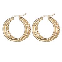 Stainless Steel Leverback Earring, 304 Stainless Steel, plated, fashion jewelry & for woman, golden, 26mm 
