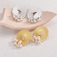 Edelstahl Tropfen Ohrring, 304 Edelstahl, mit Kunststoff Perlen, plattiert, Modeschmuck & für Frau, keine, 28x39mm, verkauft von Paar