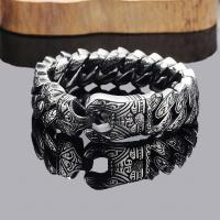 Titanium Steel Bracelet & Bangle, fashion jewelry & for man, original color Approx 8.66 Inch 
