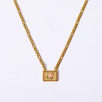 Brass Jewelry Necklace, with 304 Stainless Steel Chain, with 1.97inch extender chain, 18K gold plated, fashion jewelry & for woman & enamel, golden Approx 17.72 Inch 