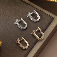 Rhinestone Brass Drop Earring, fashion jewelry & for woman & with rhinestone 14mm 