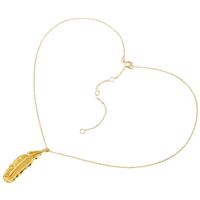 Cubic Zircon Micro Pave Brass Necklace, Leaf, 18K gold plated, fashion jewelry & micro pave cubic zirconia & for woman, golden Approx 19.69 Inch 
