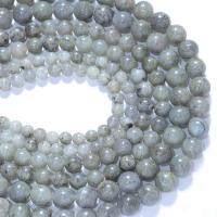 Perles en labradorite, Rond, poli, DIY & normes différentes pour le choix, gris Environ 38 cm, Vendu par brin