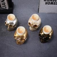 Harz Kerzenhalter, Schädel, Design für Halloween & für Zuhause und Büro, keine, 67x42x65mm, verkauft von PC[