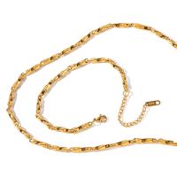 Edelstahl Schmucksets, 304 Edelstahl, Armband & Halskette, plattiert, Modeschmuck & verschiedene Stile für Wahl, goldfarben, verkauft von PC