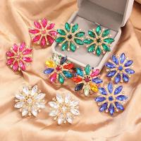 Crystal Jewelry Earring, Zinc Alloy, with Crystal, Flower, plated, fashion jewelry & for woman 