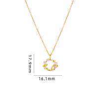 Cubic Zircon Micro Pave Brass Necklace, with Glass Stone & 304 Stainless Steel, with 5CM extender chain, plated, micro pave cubic zirconia & for woman Approx 40 cm 
