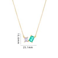Cubic Zircon Micro Pave Brass Necklace, with 304 Stainless Steel, with 5CM extender chain, plated, micro pave cubic zirconia & for woman Approx 40 cm 