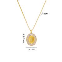 Cubic Zircon Micro Pave Brass Necklace, with 304 Stainless Steel, with 5CM extender chain, plated & micro pave cubic zirconia & for woman Approx 40 cm 