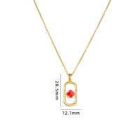 Cubic Zircon Micro Pave Brass Necklace, with 304 Stainless Steel, with 5CM extender chain, plated & micro pave cubic zirconia & for woman & enamel Approx 40 cm 